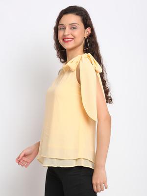 tie up neck layered top - 17692319 - Standard Image - 2