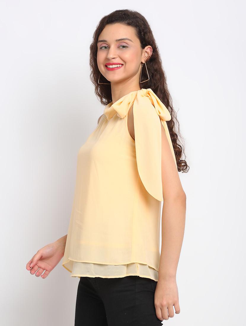 tie up neck layered top - 17692319 - Zoom Image - 2