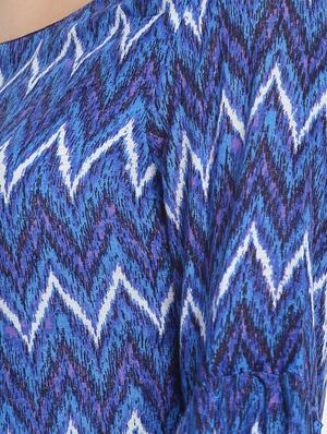 bell sleeved chevron a-line dress - 17692320 - Standard Image - 4