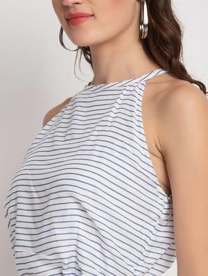 tie front striped fit & flare dress - 17692492 - Standard Image - 5