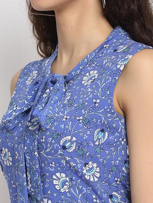 tie up neck floral a-line dress - 17692498 - Standard Image - 5