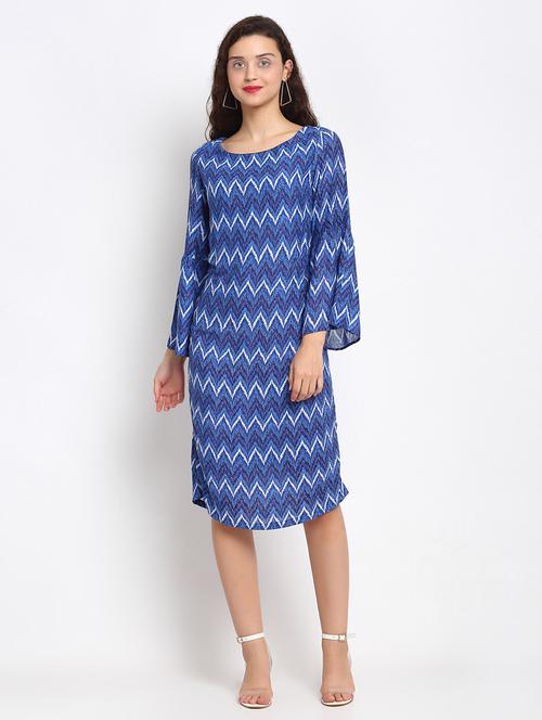 bell sleeved chevron sheath dress - 17692499 - Standard Image - 1