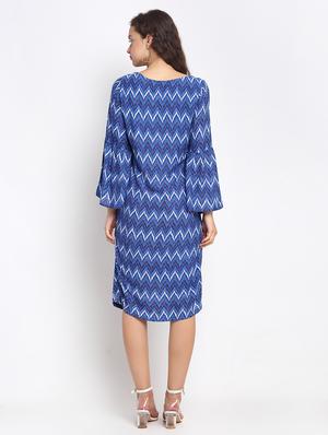 bell sleeved chevron sheath dress - 17692499 - Standard Image - 3