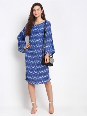 bell sleeved chevron sheath dress - 17692499 - Standard Image - 4