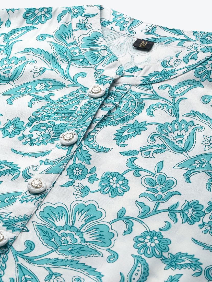 mandarin neck printed top - 17692519 - Zoom Image - 5