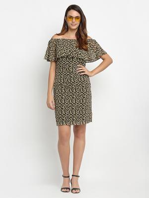 off shoulder geometric sheath dress - 17692778 - Standard Image - 4