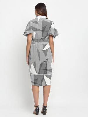 tie front printed shirt dress - 17692781 - Standard Image - 3