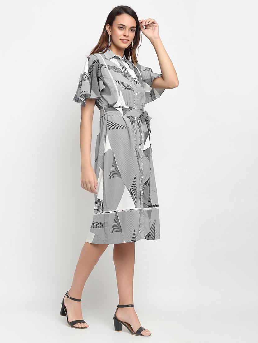 tie front printed shirt dress - 17692781 - Zoom Image - 2