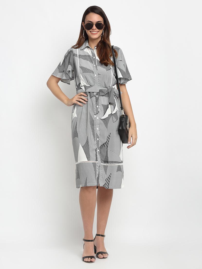 tie front printed shirt dress - 17692781 - Zoom Image - 4