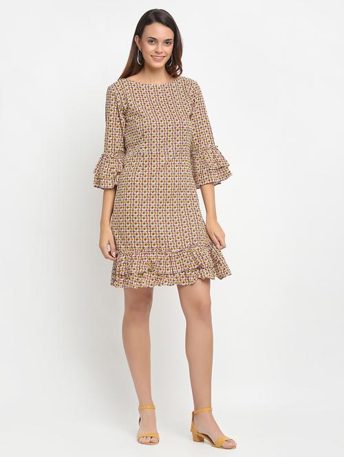 bell sleeved printed sheath dress - 17692782 - Standard Image - 1