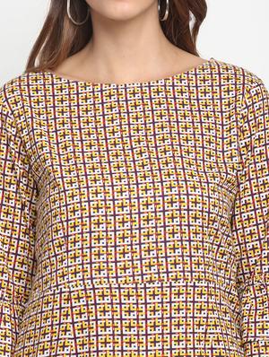 bell sleeved printed sheath dress - 17692782 - Standard Image - 5