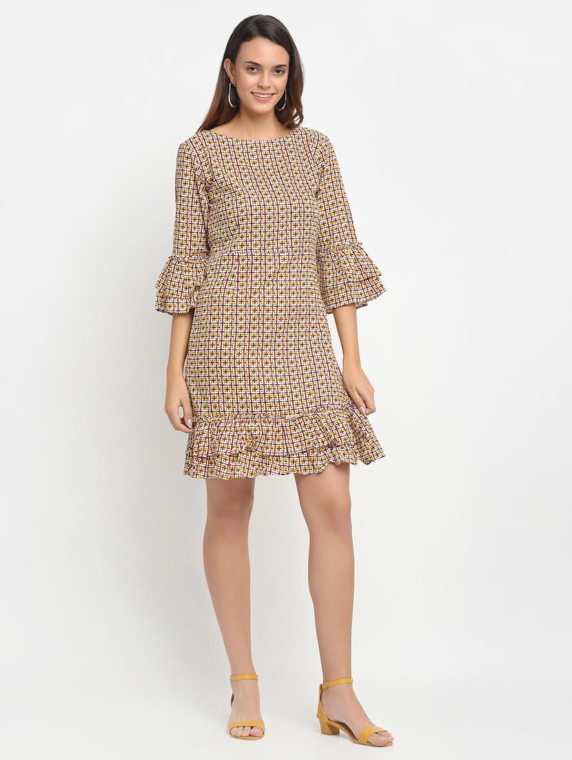 bell sleeved printed sheath dress - 17692782 - Zoom Image - 1
