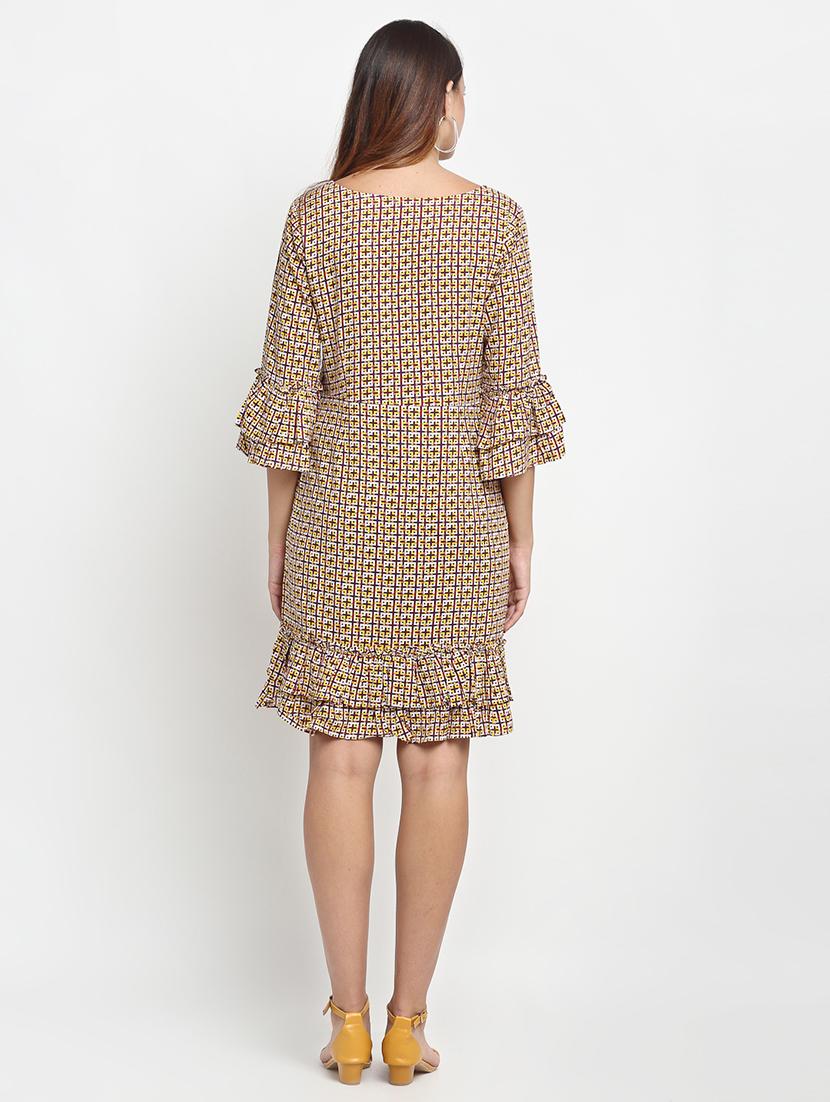 bell sleeved printed sheath dress - 17692782 - Zoom Image - 3