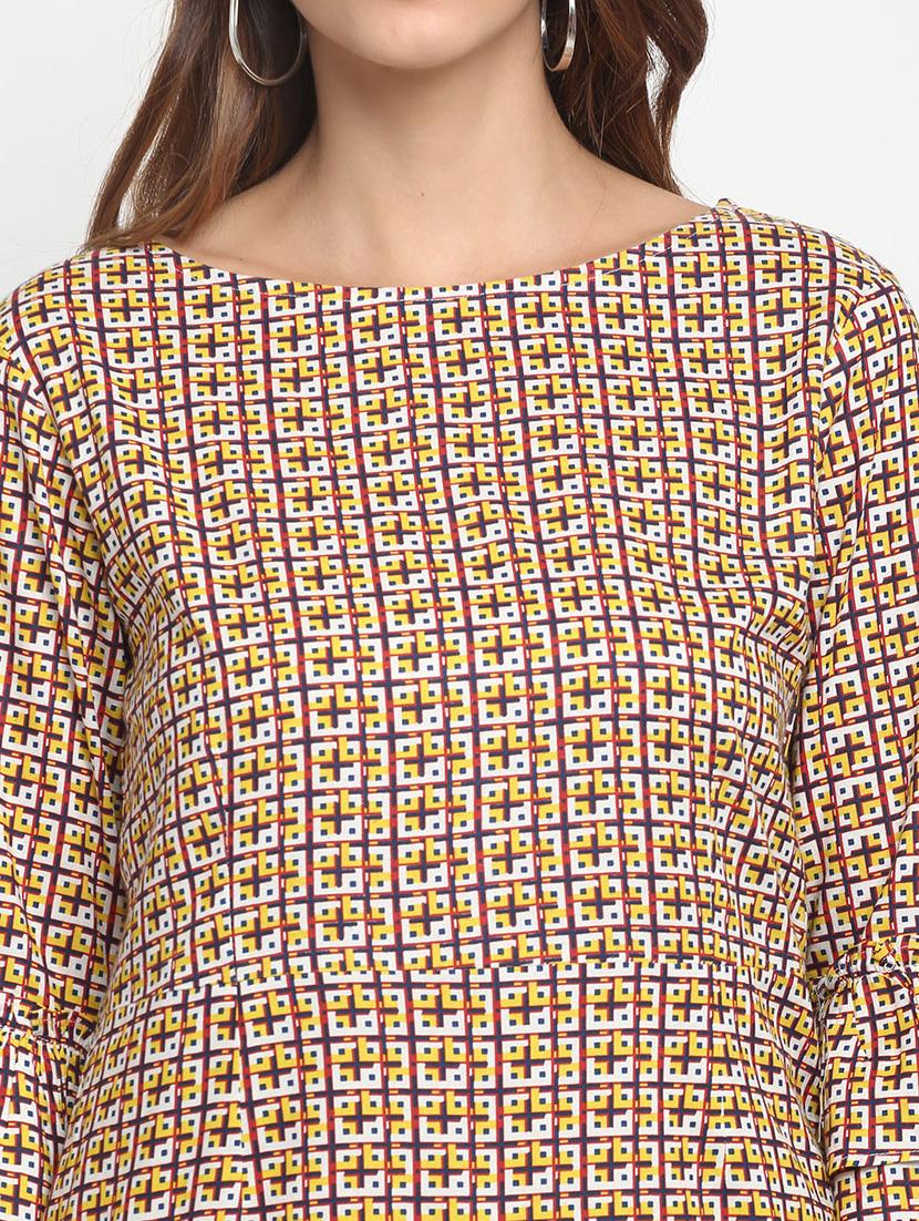 bell sleeved printed sheath dress - 17692782 - Zoom Image - 5