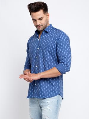 blue paisley casual shirt - 17692852 - Standard Image - 2