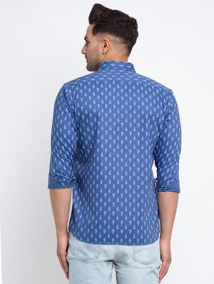 blue paisley casual shirt - 17692852 - Standard Image - 3