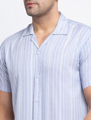 blue striped casual shirt - 17692864 - Standard Image - 5