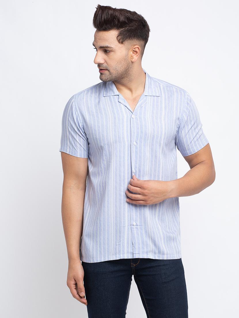 blue striped casual shirt - 17692864 - Zoom Image - 1