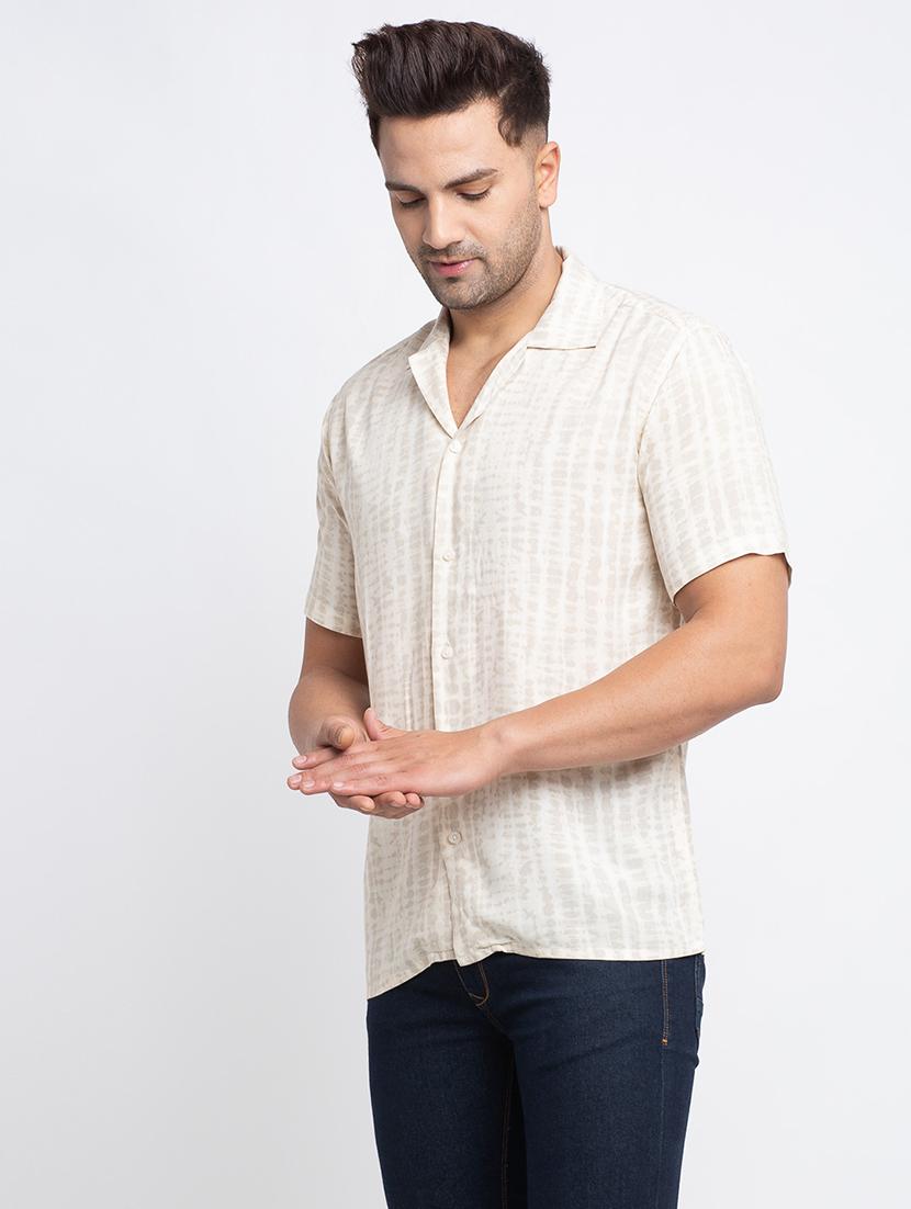 white printed casual shirt - 17692866 - Zoom Image - 2