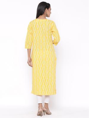 printed straight kurta - 17692909 - Standard Image - 3