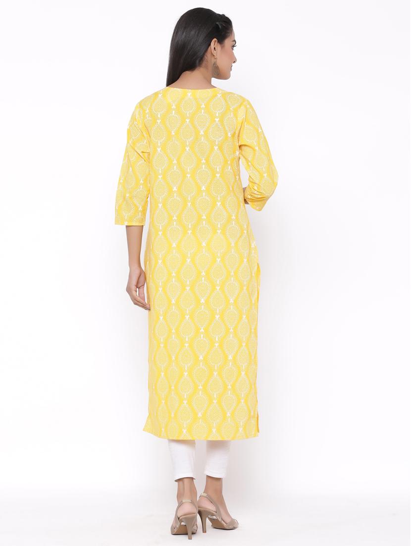 printed straight kurta - 17692909 - Zoom Image - 3