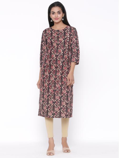 floral straight kurta - 17692912 - Standard Image - 1