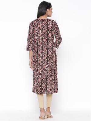 floral straight kurta - 17692912 - Standard Image - 3