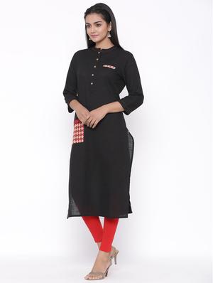 solid straight kurta - 17692920 - Standard Image - 2