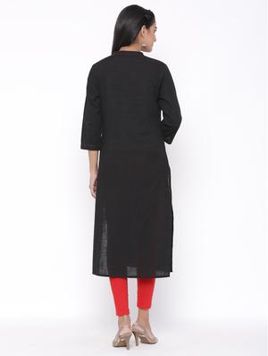 solid straight kurta - 17692920 - Standard Image - 3