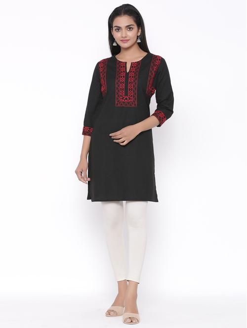 embroidered straight kurta - 17692923 - Standard Image - 1