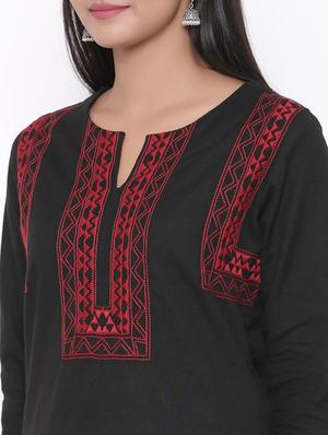 embroidered straight kurta - 17692923 - Standard Image - 4