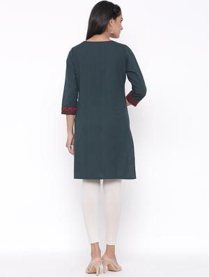embroidered straight kurta - 17692924 - Standard Image - 3
