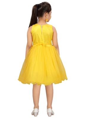 yellow net frock - 17692985 - Standard Image - 3