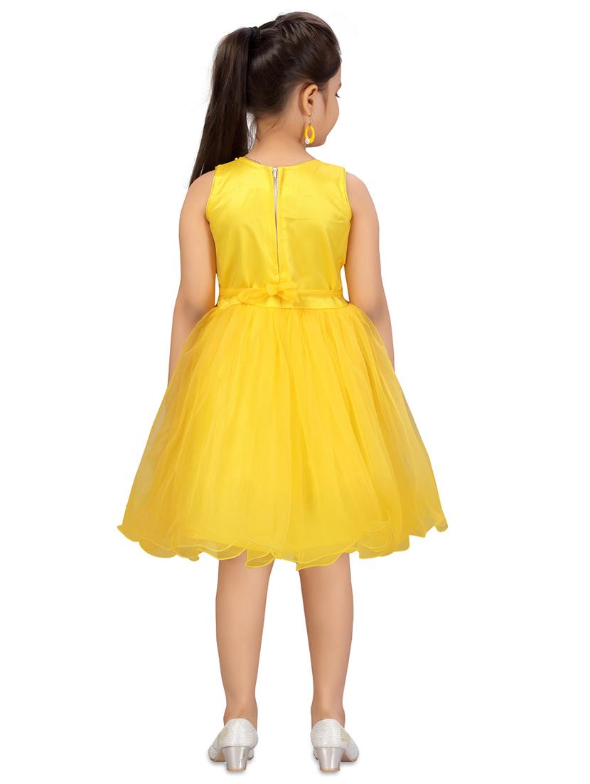 yellow net frock - 17692985 - Zoom Image - 3