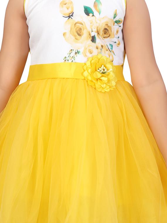 yellow net frock - 17692985 - Zoom Image - 4