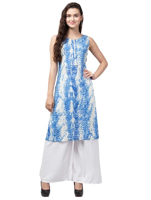 tie & dye straight kurta - 17693003 - Standard Image - 1