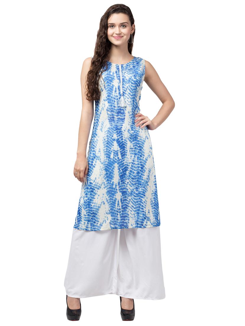 tie & dye straight kurta - 17693003 - Zoom Image - 1