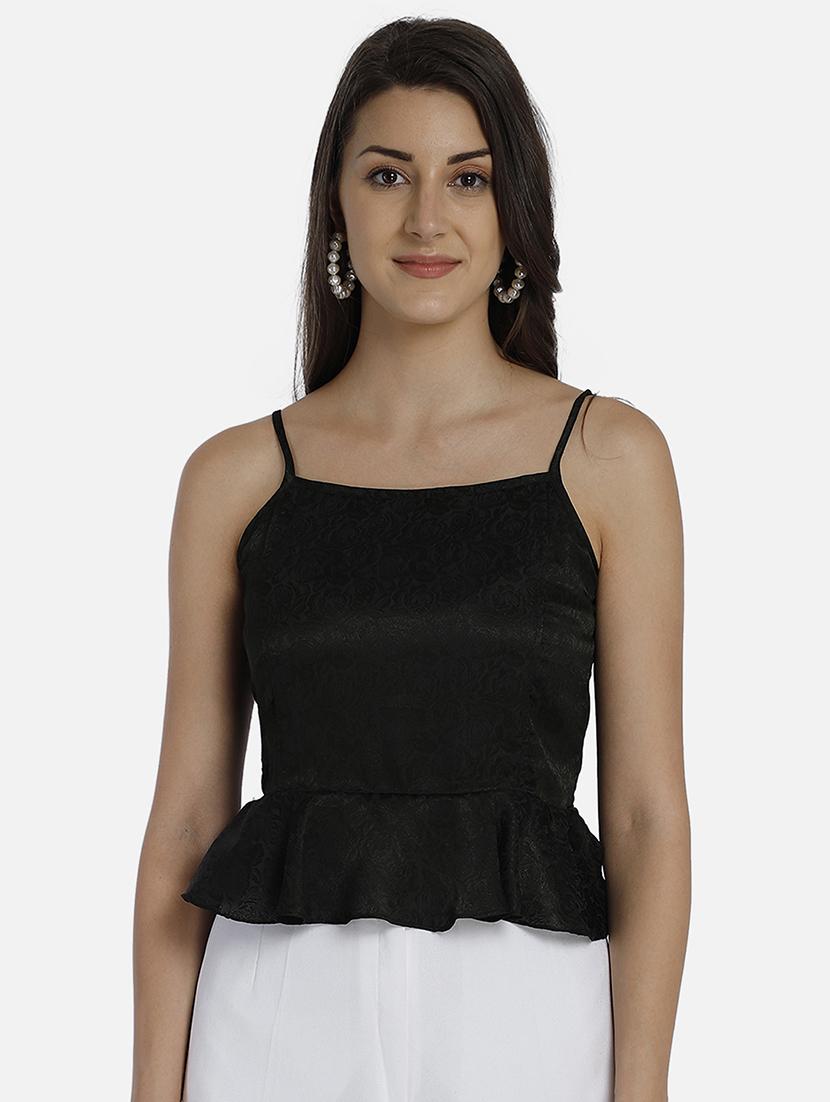cami neck laced peplum top - 17693227 - Zoom Image - 1