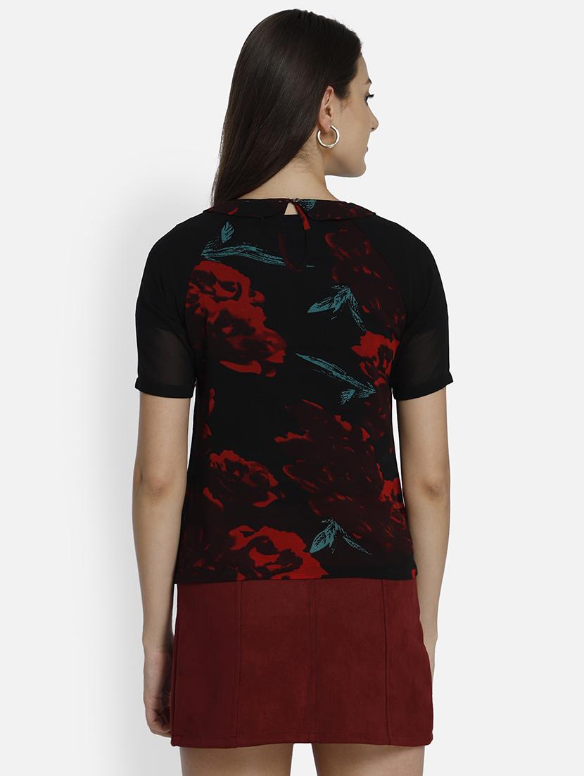 peter pan collar floral top - 17693231 - Zoom Image - 3