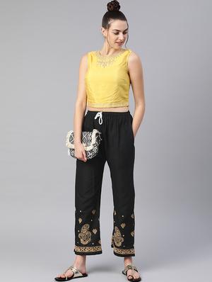 ethnic motifs chikankari straight palazzo - 17693249 - Standard Image - 4