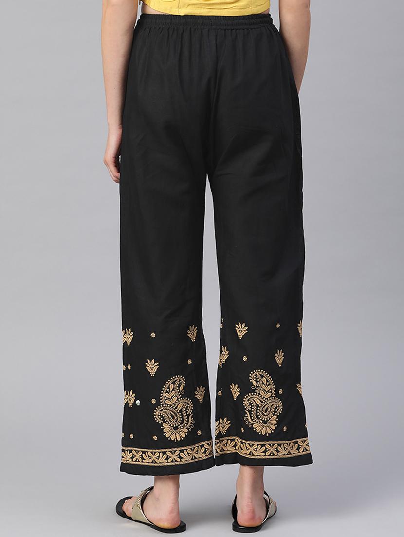 ethnic motifs chikankari straight palazzo - 17693249 - Zoom Image - 3