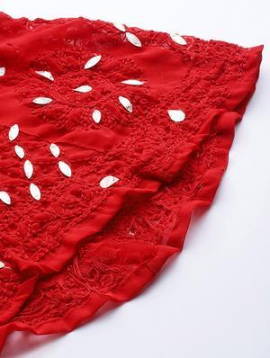 ethnic motifs chikankari flared palazzo - 17693250 - Standard Image - 5