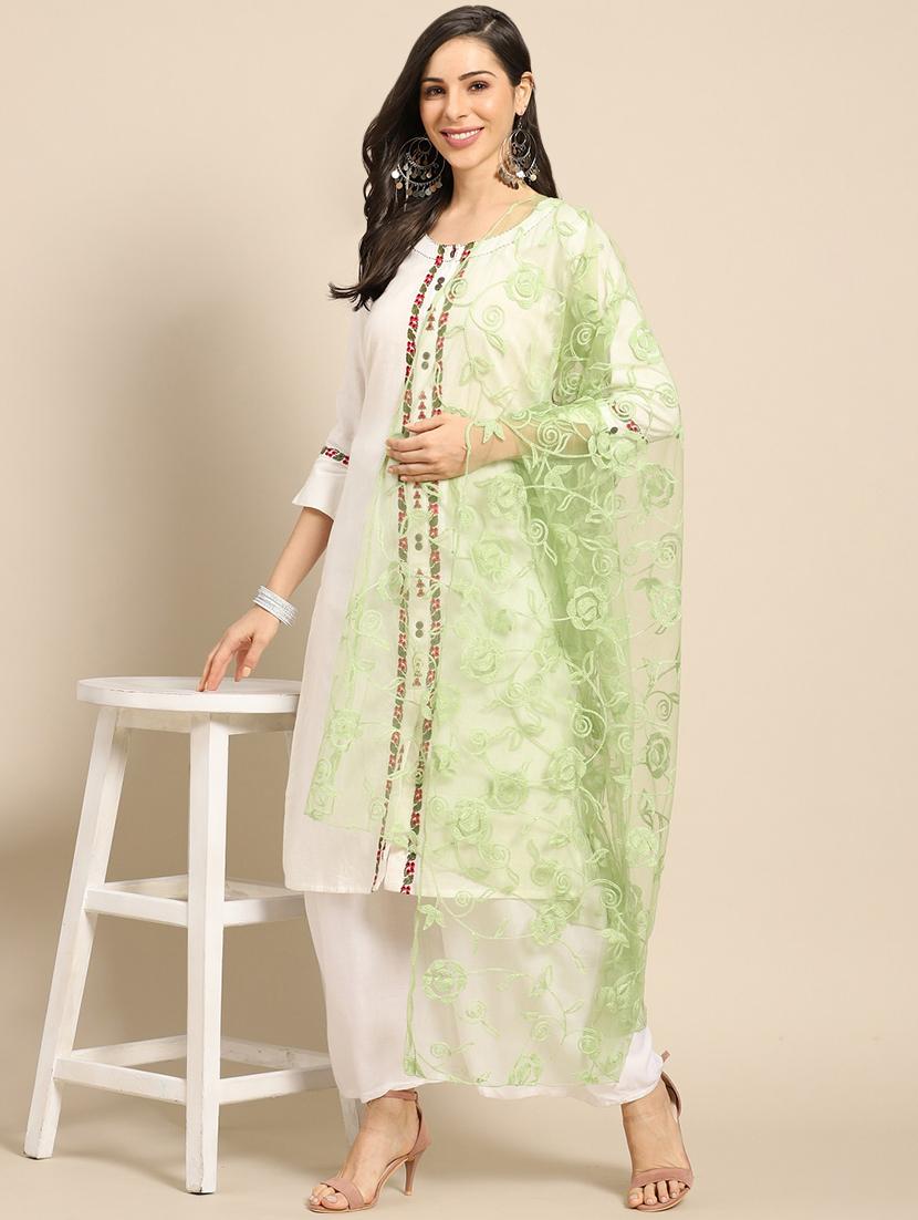 green net embroidered dupatta - 17693351 - Zoom Image - 2