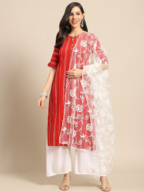 white net embroidered dupatta - 17693356 - Standard Image - 1