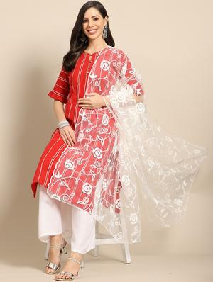 white net embroidered dupatta - 17693356 - Standard Image - 2