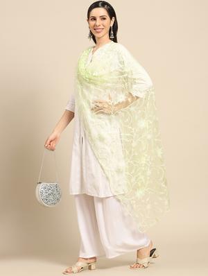 green net embroidered dupatta - 17693385 - Standard Image - 2