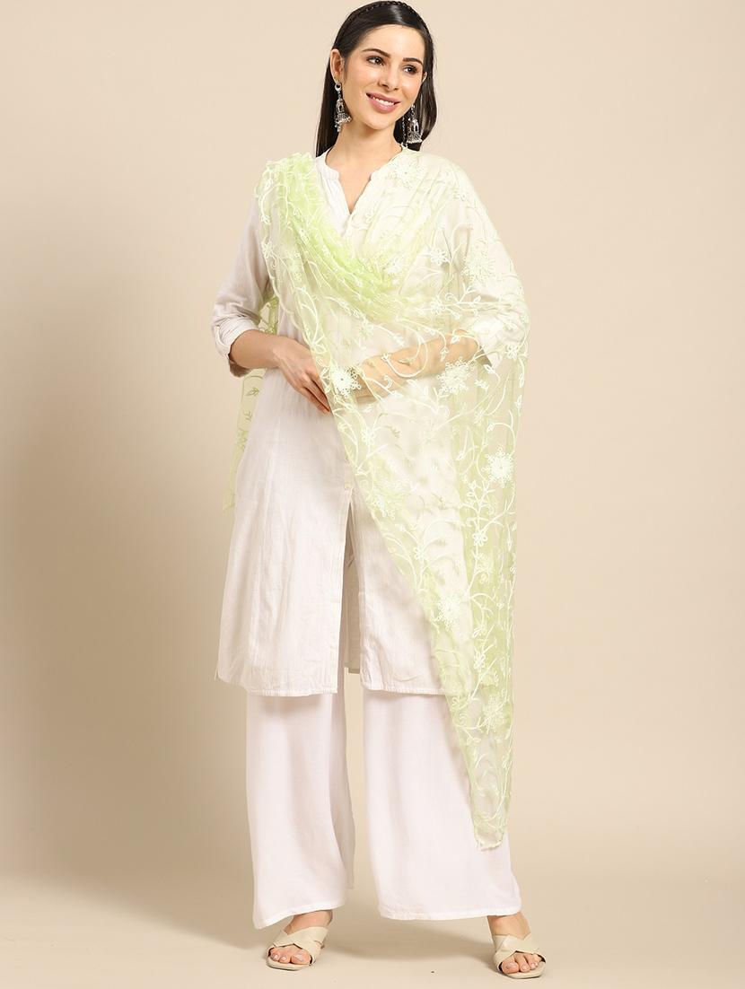 green net embroidered dupatta - 17693385 - Zoom Image - 1