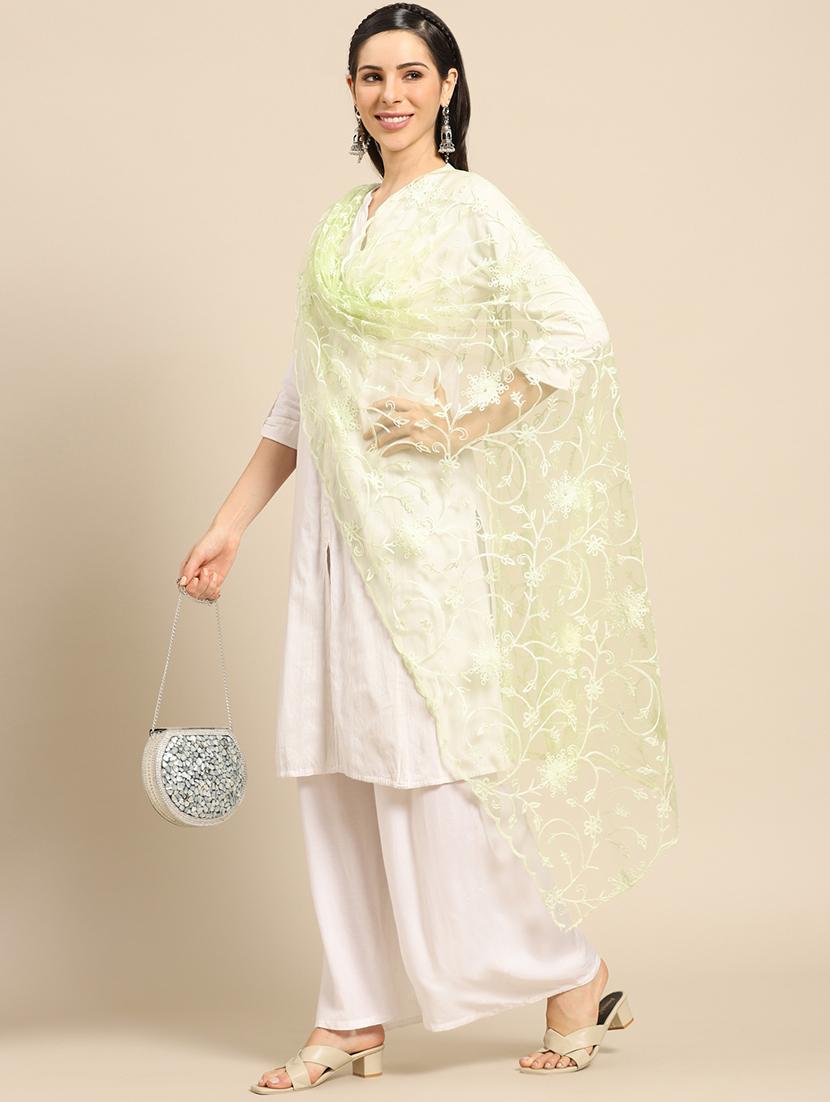 green net embroidered dupatta - 17693385 - Zoom Image - 2