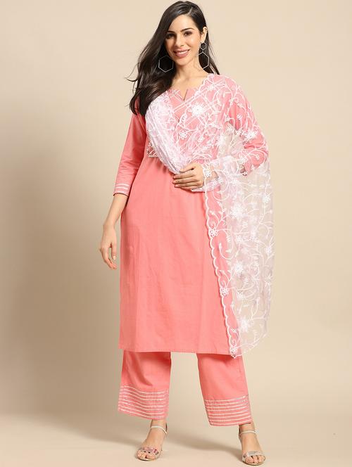purple net embroidered dupatta - 17693386 - Standard Image - 1