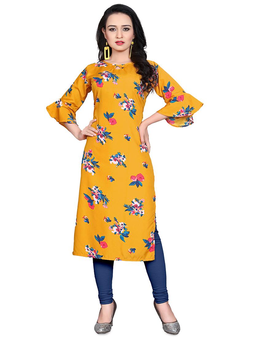 floral straight kurta - 17693391 - Zoom Image - 1